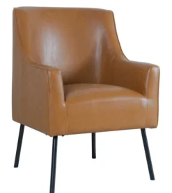 Kirkland's Home Accent Chairs-Faux Leather Black Legs Accent Chair