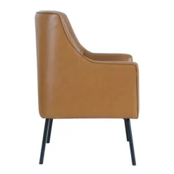 Kirkland's Home Accent Chairs-Faux Leather Black Legs Accent Chair