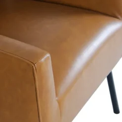 Kirkland's Home Accent Chairs-Faux Leather Black Legs Accent Chair