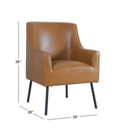 Kirkland's Home Accent Chairs-Faux Leather Black Legs Accent Chair