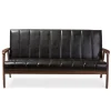 Kirkland's Home Sofas & Loveseats-Faux Leather Channel Sofa, 63 In.