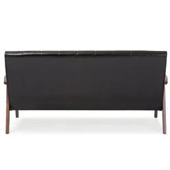 Kirkland's Home Sofas & Loveseats-Faux Leather Channel Sofa, 63 In.