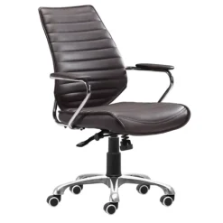 Kirkland's Home Office Furniture-Faux Leather Channeled Office Chair