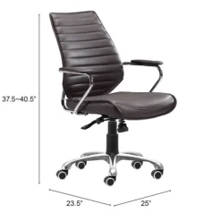 Kirkland's Home Office Furniture-Faux Leather Channeled Office Chair