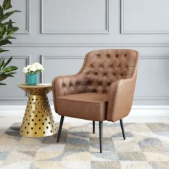 Kirkland's Home Accent Chairs-Faux Leather Classic Accent Chair