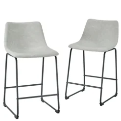 Kirkland's Home Bar Stools & Counter Height Stools-Faux Leather Counter Stools, Set Of 2