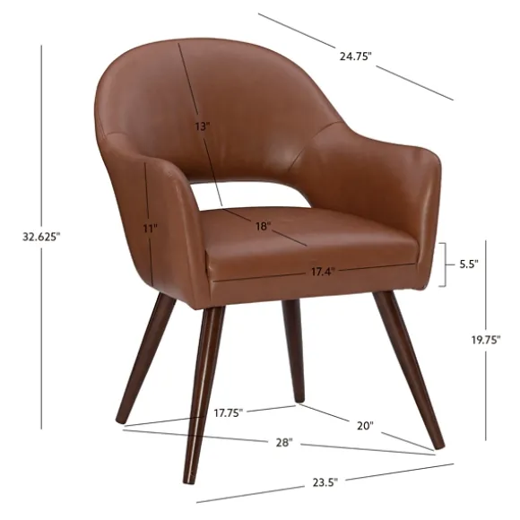 Kirkland's Home Dining Chairs-Faux Leather Curved Open Back Dining Chair