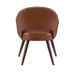 Kirkland's Home Dining Chairs-Faux Leather Curved Open Back Dining Chair