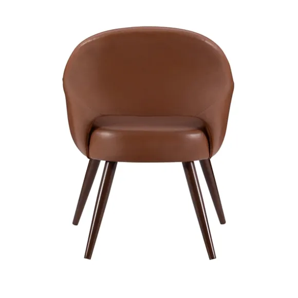 Kirkland's Home Dining Chairs-Faux Leather Curved Open Back Dining Chair