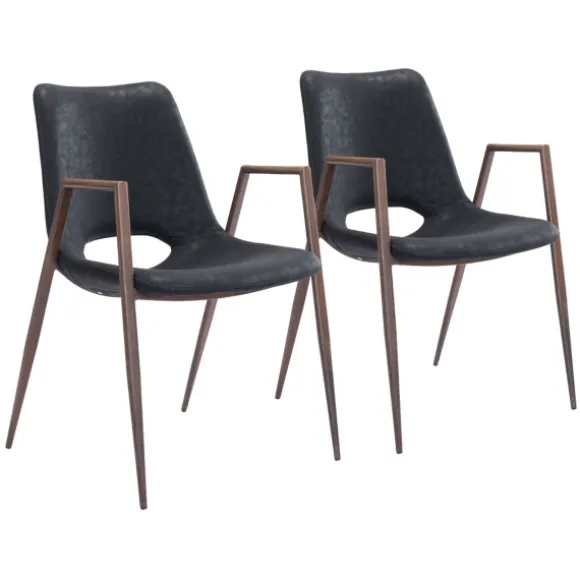 Kirkland's Home Dining Chairs-Faux Leather Cutout Dining Chairs, Set Of 2