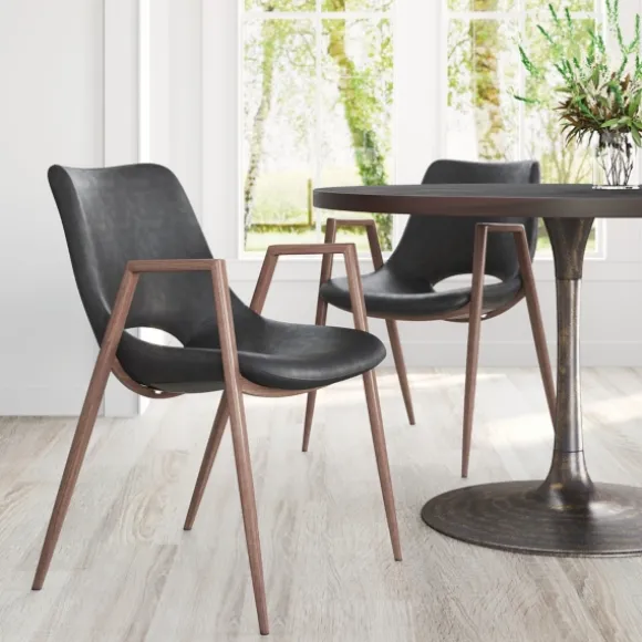 Kirkland's Home Dining Chairs-Faux Leather Cutout Dining Chairs, Set Of 2