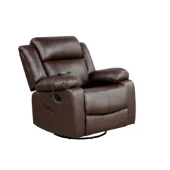 Kirkland's Home Accent Chairs-Faux Leather Heated Massage Recliner