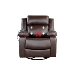 Kirkland's Home Accent Chairs-Faux Leather Heated Massage Recliner