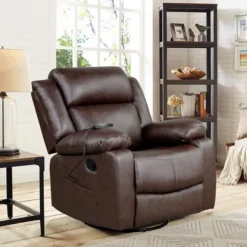 Kirkland's Home Accent Chairs-Faux Leather Heated Massage Recliner