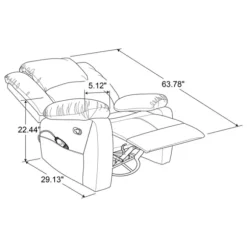 Kirkland's Home Accent Chairs-Faux Leather Heated Massage Recliner