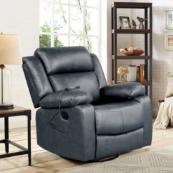Kirkland's Home Accent Chairs-Faux Leather Heated Massage Recliner