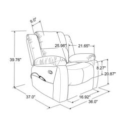 Kirkland's Home Accent Chairs-Faux Leather Heated Massage Recliner