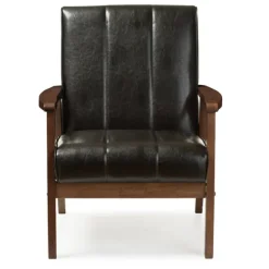 Kirkland's Home Accent Chairs-Faux Leather Kegan Accent Chair