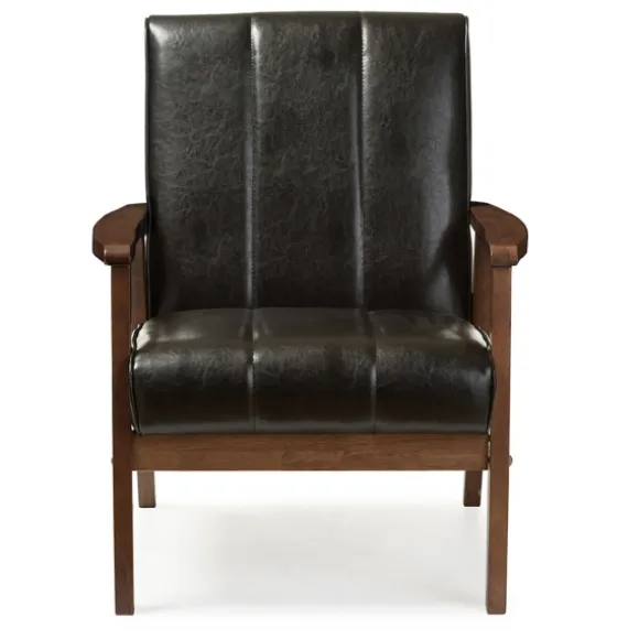 Kirkland's Home Accent Chairs-Faux Leather Kegan Accent Chair