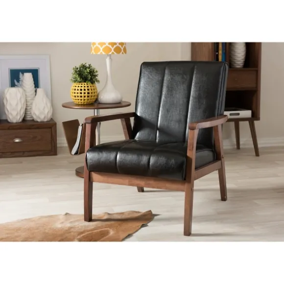 Kirkland's Home Accent Chairs-Faux Leather Kegan Accent Chair