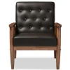 Kirkland's Home Accent Chairs-Faux Leather Mid-Century Modern Accent Chair