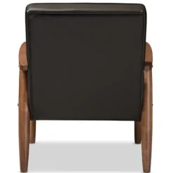 Kirkland's Home Accent Chairs-Faux Leather Mid-Century Modern Accent Chair