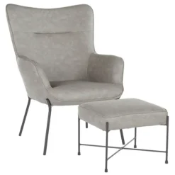 Kirkland's Home Accent Chairs-Faux Leather 2-Pc. Chair And Ottoman Set