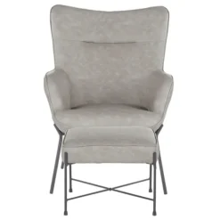 Kirkland's Home Accent Chairs-Faux Leather 2-Pc. Chair And Ottoman Set