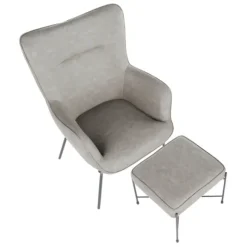 Kirkland's Home Accent Chairs-Faux Leather 2-Pc. Chair And Ottoman Set