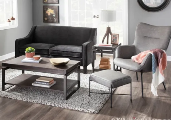 Kirkland's Home Accent Chairs-Faux Leather 2-Pc. Chair And Ottoman Set