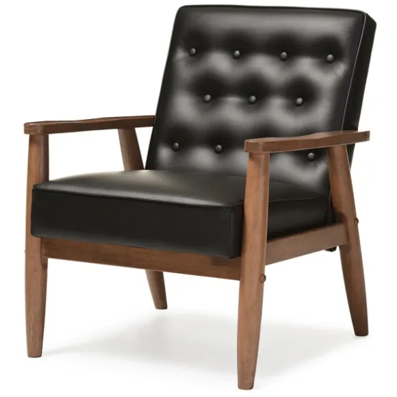 Kirkland's Home Accent Chairs-Faux Leather Sawyer Accent Chair