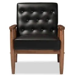 Kirkland's Home Accent Chairs-Faux Leather Sawyer Accent Chair