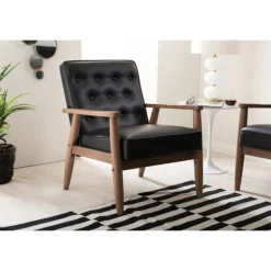 Kirkland's Home Accent Chairs-Faux Leather Sawyer Accent Chair