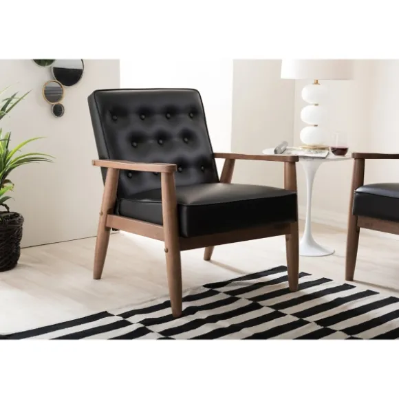 Kirkland's Home Accent Chairs-Faux Leather Sawyer Accent Chair