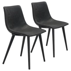 Kirkland's Home Dining Chairs-Faux Leather Scoop Dining Chairs, Set Of 2
