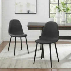 Kirkland's Home Dining Chairs-Faux Leather Slope Dining Chairs, Set Of 2