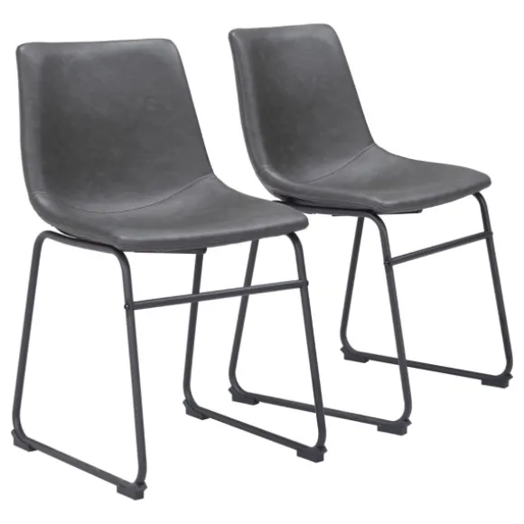 Kirkland's Home Dining Chairs-Faux Leather Sloped Dining Chairs, Set Of 2