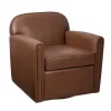 Kirkland's Home Accent Chairs-Faux Leather Swivel Club Chair