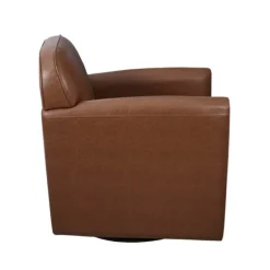 Kirkland's Home Accent Chairs-Faux Leather Swivel Club Chair