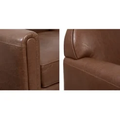 Kirkland's Home Accent Chairs-Faux Leather Swivel Club Chair