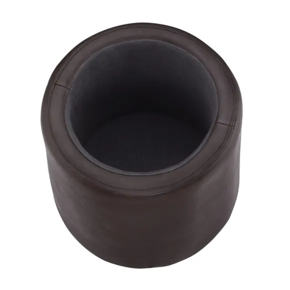 Kirkland's Home Benches & Ottomans-Faux Leather Top Handle Storage Ottoman