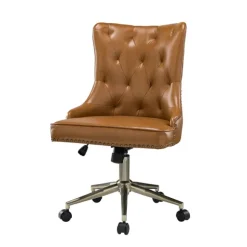 Kirkland's Home Office Furniture-Faux Leather Tufted Back Office Chair