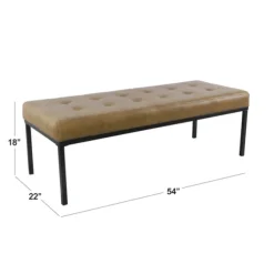 Kirkland's Home Benches & Ottomans-Faux Leather Tufted Button Bench