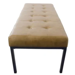 Kirkland's Home Benches & Ottomans-Faux Leather Tufted Button Bench