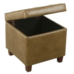 Kirkland's Home Benches & Ottomans-Faux Leather Tufted Storage Ottoman
