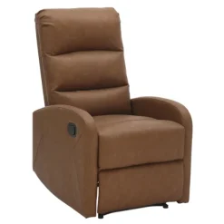 Kirkland's Home Accent Chairs-Faux Leather Upholstered Slim Recliner