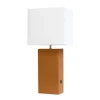 Kirkland's Home Table Lamps-Faux Leather Usb Table Lamp