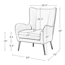 Kirkland's Home Accent Chairs-Faux Leather Wingback Accent Chair