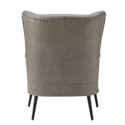 Kirkland's Home Accent Chairs-Faux Leather Wingback Accent Chair