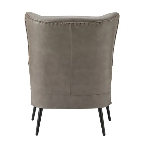 Kirkland's Home Accent Chairs-Faux Leather Wingback Accent Chair